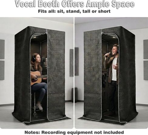حجرة صوتية محمولة - استوديو تسجيل خالٍ من الصدى بزاوية 720 درجة قابل للفصل. التقط صوتًا نظيفًا وجافًا للتعليق الصوتي والبودكاست والموسيقى والاستديوهات المنزلية. الخيار المثالي للاستخدام المنزلي والاستوديو الاحترافي. in Kuwait