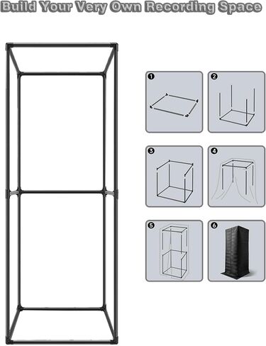 حجرة صوتية محمولة - استوديو تسجيل خالٍ من الصدى بزاوية 720 درجة قابل للفصل. التقط صوتًا نظيفًا وجافًا للتعليق الصوتي والبودكاست والموسيقى والاستديوهات المنزلية. الخيار المثالي للاستخدام المنزلي والاستوديو الاحترافي. in Kuwait