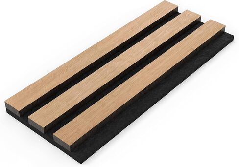 WVH Luxury American Walnut Acoustic Slat Wood Wall Panels, Measures 94.49" x 25.20", Premium Oiled Finish, Interior Decor for Walls & Ceilings, Noise Cancelling & Sound Absorbing for Home, 2pcs in Saudi Arabia