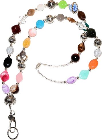 Chunky Women's Beaded Breakaway Clasp Lanyard, 34" Made in USA, ID Card Badge Holder Teacher Nurse Keys Keychain Cruise in Kuwait