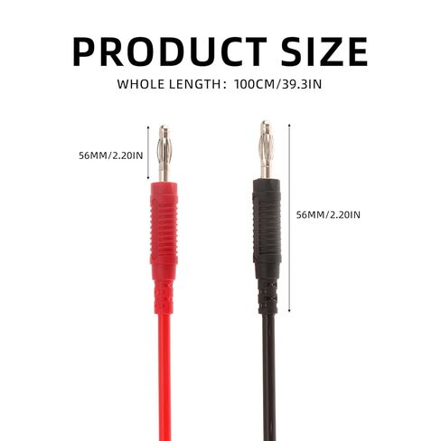 DIANN 2pcs Multimeter Test Lead Extension Male to Male Connector 4mm Banana Plug to Jack Heavy Duty 14AWG Silicone Wires Meter Leads Probes in Saudi Arabia