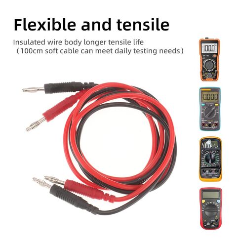 DIANN 2pcs Multimeter Test Lead Extension Male to Male Connector 4mm Banana Plug to Jack Heavy Duty 14AWG Silicone Wires Meter Leads Probes in Saudi Arabia