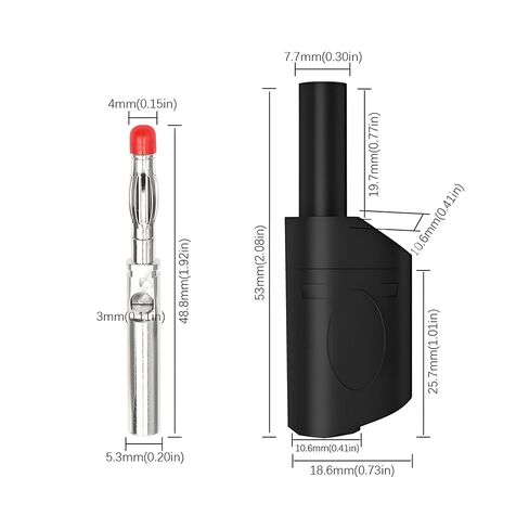 10 قطع من سدادات الموز القابلة للتكديس، موصلات اختبار متعددة معزولة بالكامل للسلامة، 4 مم من سدادات الموز، موصلات قابلة للتكديس مع محولات جاك الموز in Kuwait