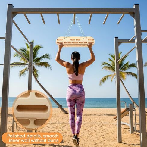Climbing Hangboard Rock Climbing Fingerboard Gifts Portable Mounted Training Station Pull Up Bar Wooden Hand Grip Strengthener Exerciser with Installation Kit and Rope for Climbers Athletes in Saudi Arabia