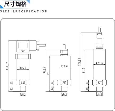 1 قطعة عالية الدقة 0.1% الضغط الارسال 4-20mA فراغ ضغط المياه ضغط الهواء ضغط الزيت ضغط المياه الاستشعار الهيدروليكي in Kuwait