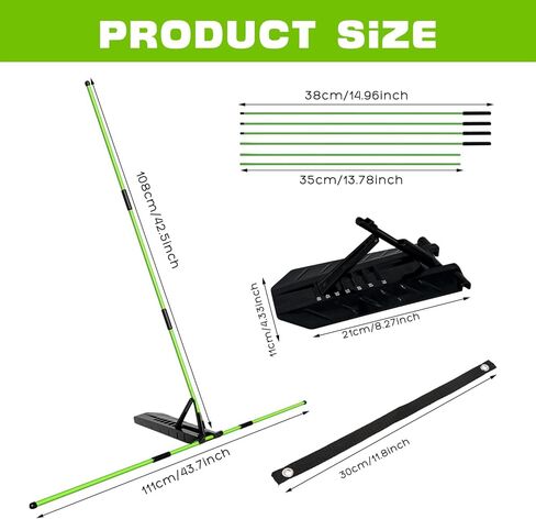 مدرب عصا محاذاة الجولف مع دليل طائرة متأرجحة قابل للتعديل، مساعد تدريب كامل على تصحيح التأرجح للرجال والنساء المبتدئين، أداة ممارسة الجولف في الأماكن المغلقة والمفتوحة in Kuwait