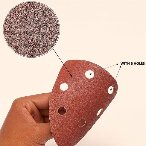 60-Piece Triangle Sanding Pad Set - 6-Hole Mouse Sandpaper Assortment (60/80/120/180/240/320 Grit) Compatible with Delta Sanders in Saudi Arabia