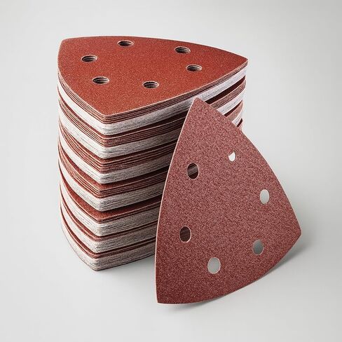 60-Piece Triangle Sanding Pad Set - 6-Hole Mouse Sandpaper Assortment (60/80/120/180/240/320 Grit) Compatible with Delta Sanders in Saudi Arabia