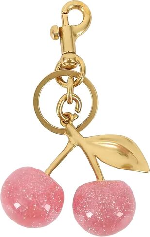 Glitter Cherry Keychain Cherry Bag Charm 18K Gold Plated Charms Purse Keychain Car Cherries Accessories Keychains Women Christmas Valentine Handbags Bag Gifts in Saudi Arabia