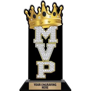 Crown Awards 8.75" Personalized MVP Bling Spectrum Acrylic Trophy Award, Engrave Now in Kuwait
