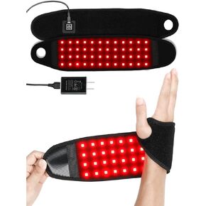 Red Light Therapy Wrist,Features 48 LED Beads Red Light Therapy Wrap Belt for Body,660nm and 850nm Near Infrared Light with 3-Heat Settings,for Neck Knee Ankle Pain Relief,Black in Saudi Arabia