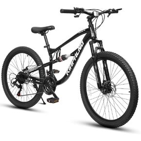 دراجة جبلية بعجلة 24/26/27.5 بوصة، دراجة MTB 21 سرعة مع تعليق كامل/أمامي، إطار فولاذي وفرامل قرصية مزدوجة، دراجة جبلية للرجال البالغين لركوب الدراجات في الهواء الطلق in Kuwait