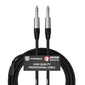 PRORECK 6FT Stereo Microphone Cable – 1/4" TRS to 1/4" TRS, Neutrik Rean Connectors, 24 AWG, Ideal for Stage, Studio, and Live Sound Applications(PRS-TRS-TRS/6FT) in Kuwait