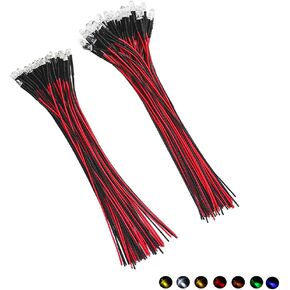 12 Volt 5mm Pre Wired Yellow Candle Flickering Led Light Emitting Diodes,Micro Led Lights Diodes for Model (20pcs Yellow Flickering, 12V 5mm Round) in Kuwait