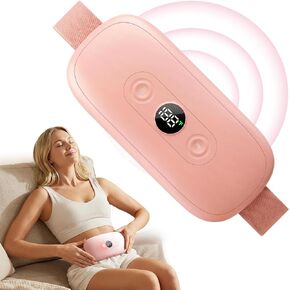 Portable Heating Pad for Period Cramps, Cordless Menstrual Heating Pad for Women with 6 Heat & 6 Massage Modes, Rechargeable for Cramps Relief, Mothers Day Gifts for Mom Wife Girlfriend, Pink in Kuwait