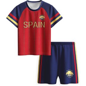 قميص رياضي لكرة القدم للأطفال من جيرسيه رياضي مع مجموعة قصيرة زي تدريب خفيف الوزن يسمح بالتهوية 4-12 سنة in Kuwait