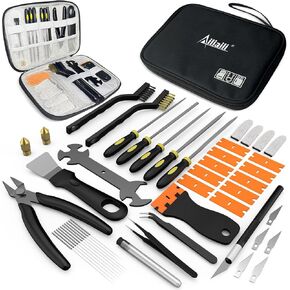 3D Printer Tools Kit, 45PCS 3D Printing Accessories for FDM/SLA Printer with Nozzle Cleaning Tools, Removal Scraper, Engraving Knife, Tweezers, Files, Brushes, Wire Cutter for Clean|Preprocess|Remove in Kuwait