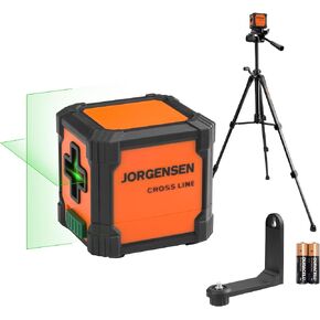 JORGENSEN Laser Level with Tripod, 65 FT Self Leveling Cross Line Laser Leveler Tool with 360° Magnetic Base, Green Laser Level for Picture Hanging, Home Renovation, Indoor Project in Kuwait