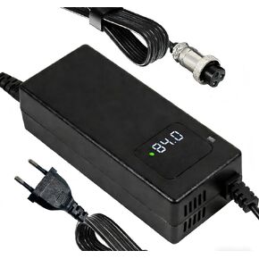 شاحن ذكي لبطارية الليثيوم 84 فولت 2 أمبير، مناسب لبطاريات الليثيوم 16S 72 فولت، مزود بموصل DC GX16-3 - شاحن تيار مستمر محمول وشاحن جهد ثابت مع مؤشر LED in Kuwait