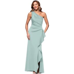 Xscape Women's Short Scuba Off-the-Coulder Frank Midi Dress مع سحاب خلفي للوسط in Kuwait