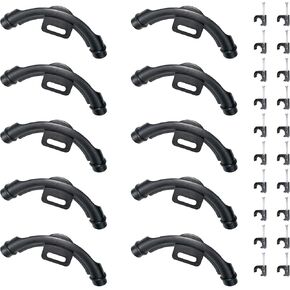 10 Pcs 3/8" - 1/2" Pex 90 Degree Elbow Plastic Tubing Bend Support With 20Pcs Half Clamp Fixture J-Hook,Elbow 90 Degree Pipe Fitting Kit Black,For 1/2 Inch Pex Tubing/Pipe Support in Kuwait