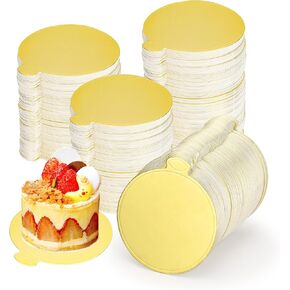 300 Pcs Square Mini Cake Boards, 3.5 x 3.3 Inch Gold Square Cakes Boards, Golden Mousse Cake Board, Mini Cakes Bases for Cupcakes,Slices,Treats, Cheesecake,Dessert in Kuwait