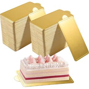 300 Pcs Square Mini Cake Boards, 3.5 x 3.3 Inch Gold Square Cakes Boards, Golden Mousse Cake Board, Mini Cakes Bases for Cupcakes,Slices,Treats, Cheesecake,Dessert in Saudi Arabia