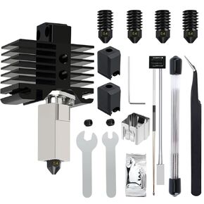 2 Pack Hotend Kit for Bambu Lab P1P/P1S, 3D Printer Hot End Replacement with Hardened Steel Nozzle 0.2/0.4/0.6mm, High Speed & Temperature Extruder Heating Block Hot End for Bambu Lab P1P/P1S in Kuwait