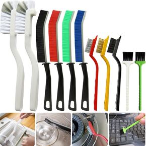 11Pcs Crevice Cleaning Brush Set, Hard Bristle Gap Cleaner Brushes,Ideal for deep Cleaning Gaps, Kitchens, Sinks, bathrooms, Tight Spaces, Corners, Bottles, Cups, teapots in Kuwait