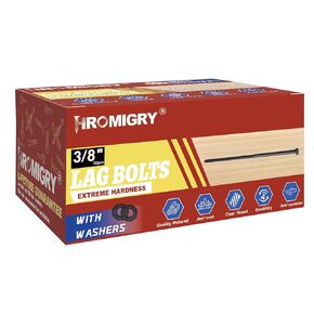 3/8" x 6" Lag Bolts (50 PCS) Black Lag Screws for Wood, Double Anti-Rust Coatings, Heavy Duty Hex Head with Washers in Kuwait