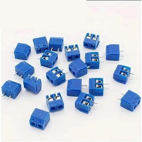 50-Piece Terminal Block Connector Pitch 5.0mm KF301 Straight Pin 2P 3P Screw Connector Assembly Kit(2P Blue) in Kuwait