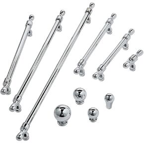 Chrome Silver Solid Brass Ball Drawer Cabinet Long Handle 1Pcs(1282-Ball-30mm) in Saudi Arabia