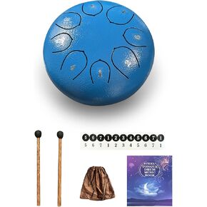Steel Tongue Drum, 6 Inches 8 Notes Tongue Drum, B Major Rain Drum for Outside, Meditation & Yoga, Percussion Music Gift for All Ages in Kuwait