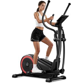 Elliptical Exercise Machine with 15.5" Stride & Heart Rate Grips, Silent Magnetic Elliptical Trainer for Home with 16 Levels Resistance and LCD Monitor,400 LBS Weight Capacity in Kuwait