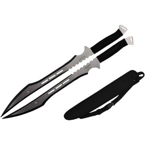27" Overall Dual Full Tang Blade Ninja Machete Set Wrapped Handle in Kuwait