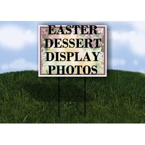 Easter Dessert Display Photos Spring Flowers Purple Lilac Up Arrows A-Frame Single Sided 23x23 in. sign in Kuwait