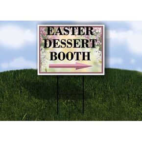Easter Dessert Booth Spring Flowers Purple Lilac Up Arrows A-Frame Single Sided 23x23 in. sign in Kuwait