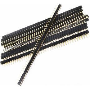 E-Simpo 10 قطع 2.54 مم (0.1 بوصة) مقبس رأس أنثى دائري ذهبي صف واحد Arduino PCB أنثى IC كريستال سوك عالي الجودة (1x40P رأس أنثى ثقب) in Kuwait