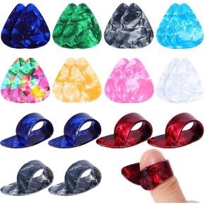 36PCS Finger Picks, Colorful Flat Thumb Picks Celluloid Hand Guitar Pick Plectrums for Acoustic Electric Guitar Banjo Ukulele Bass in Saudi Arabia