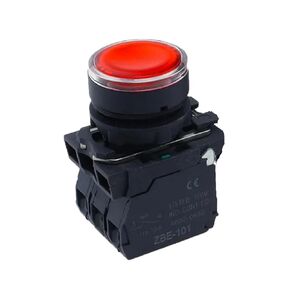 1pc Push Button Switch, XB5 Luminous momentary NC NO Voltage 220V 24V 22mm(Button Red,1NC,110V-220V) in Kuwait