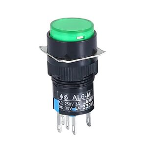 مفتاح زر ضغط قطعة واحدة، اتصال فضي مستدير 16 مم مؤقت وقفل ذاتي 1NO1NC 5V 12V 24V 220V 5 دبابيس طاقة (أحمر، 2NO 2NC_Reset_12V) in Kuwait