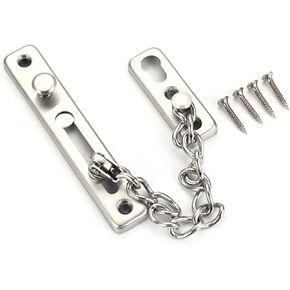 قفل سلسلة قطعتين قفل باب الفندق قفل مضاد للسرقة، سلسلة مسمار، مشبك أمان منزلي، ملحقات الأجهزة. (فضي) in Kuwait