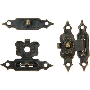 مزلاج قفل حالة المجوهرات زهرة مشبك قفل قفل العتيقة برونزية مربع مزلاج غلق بمشبك المشابك in Kuwait