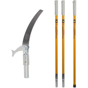 مجموعة المنشار القطبي مقاس 18 بوصة مع شفرة مزدوجة سميكة مقاومة للصدأ ومطلية بالكروم مقاس 15 بوصة مع أسنان مقواة بالنبض وسعة قطع 8 بوصة، 3 × 6 أقدام. أعمدة من الألياف الزجاجية الصفراء (40207) in Kuwait