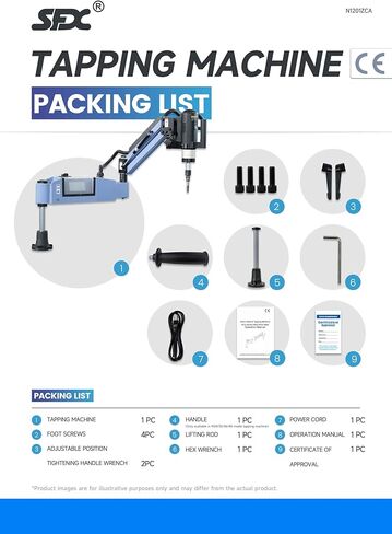 US STOCK Electric Tapping Machine Universal Tapping Arm M4-M24 With 10Pcs ANSI Standard Tapping Collet High Rotating Speed 0-375rpm/min Electric Tapper Machine 360 Degree Flexible in Saudi Arabia