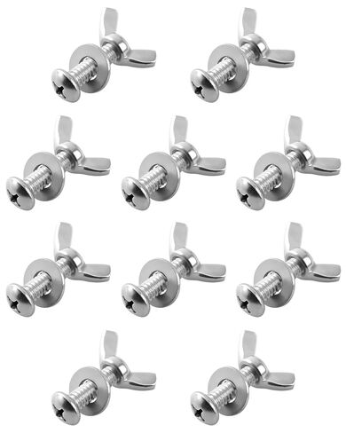 10 Sets 304 Stainless Steel Screw, Washer and Wing Nut Fasteners Kit, Hardware Installation Accessories, 1/4"-20 × 1" Phillips Head Screws with Washers and Hand-Tightening Wing Nuts in Saudi Arabia