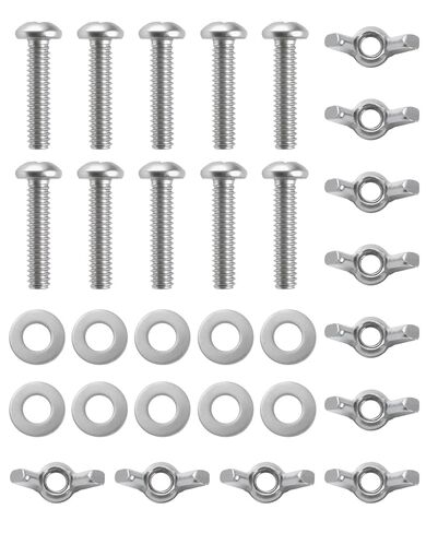10 Sets 304 Stainless Steel Screw, Washer and Wing Nut Fasteners Kit, Hardware Installation Accessories, 1/4"-20 × 1" Phillips Head Screws with Washers and Hand-Tightening Wing Nuts in Saudi Arabia