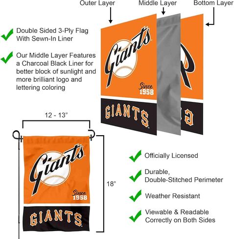 San Francisco Giants Retro Vintage Throwback Double Sided Garden Flag in Saudi Arabia