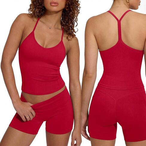 SUUKSESS Women Sexy Workout Sets Padded Sports Bra High Waisted Shorts Outfits in Saudi Arabia