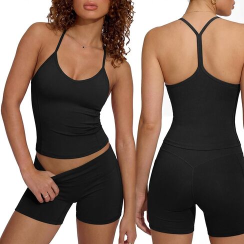 SUUKSESS Women Sexy Workout Sets Padded Sports Bra High Waisted Shorts Outfits in Saudi Arabia